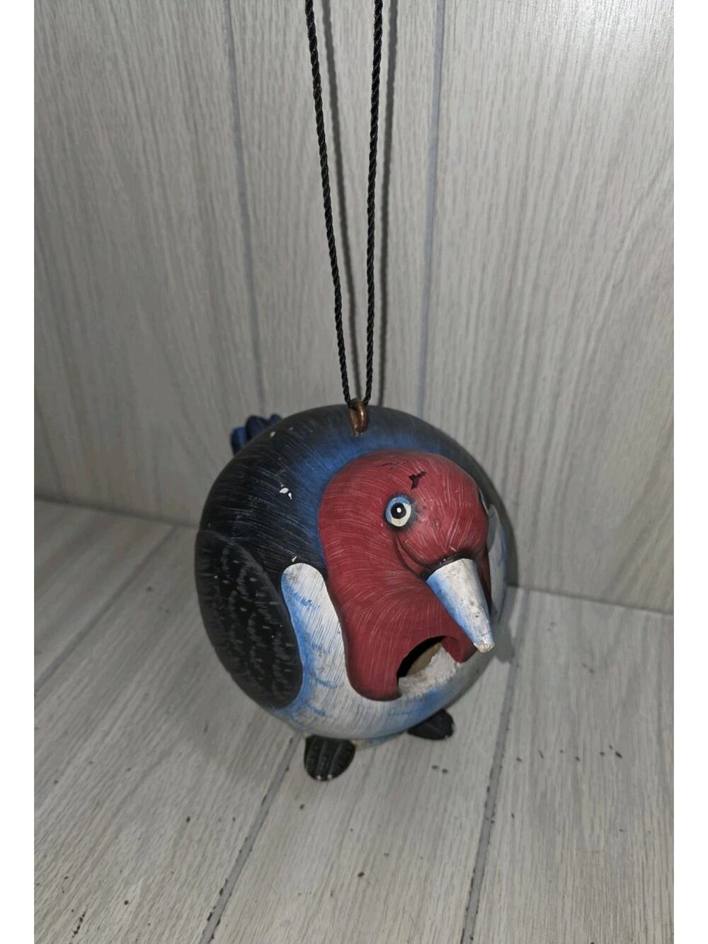 Birdhouse Woodpecker Handmade Painted Hanging Birdhouse Garden Patio Birds